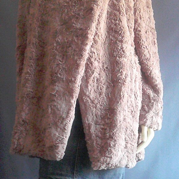 BB Dakota Light Cocoa Wrap Faux Fur Side Pocket Coat in size M - Picture 6 of 12